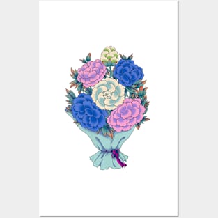 Minhwa: Peony Bouquet C Type (Korean traditional/folk art) Posters and Art